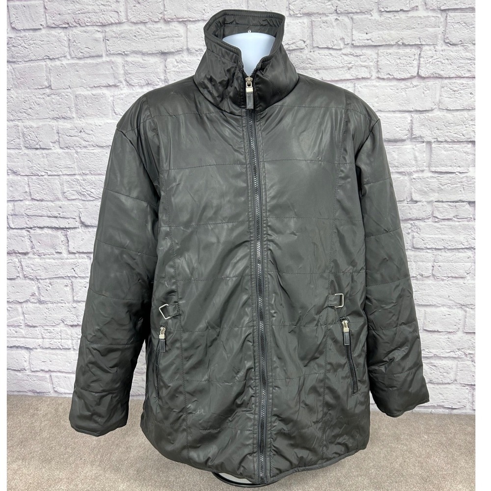 Vintage CW Sport Black Quilted Puffer Jacket‎ Women's 2X Full Zip NEW